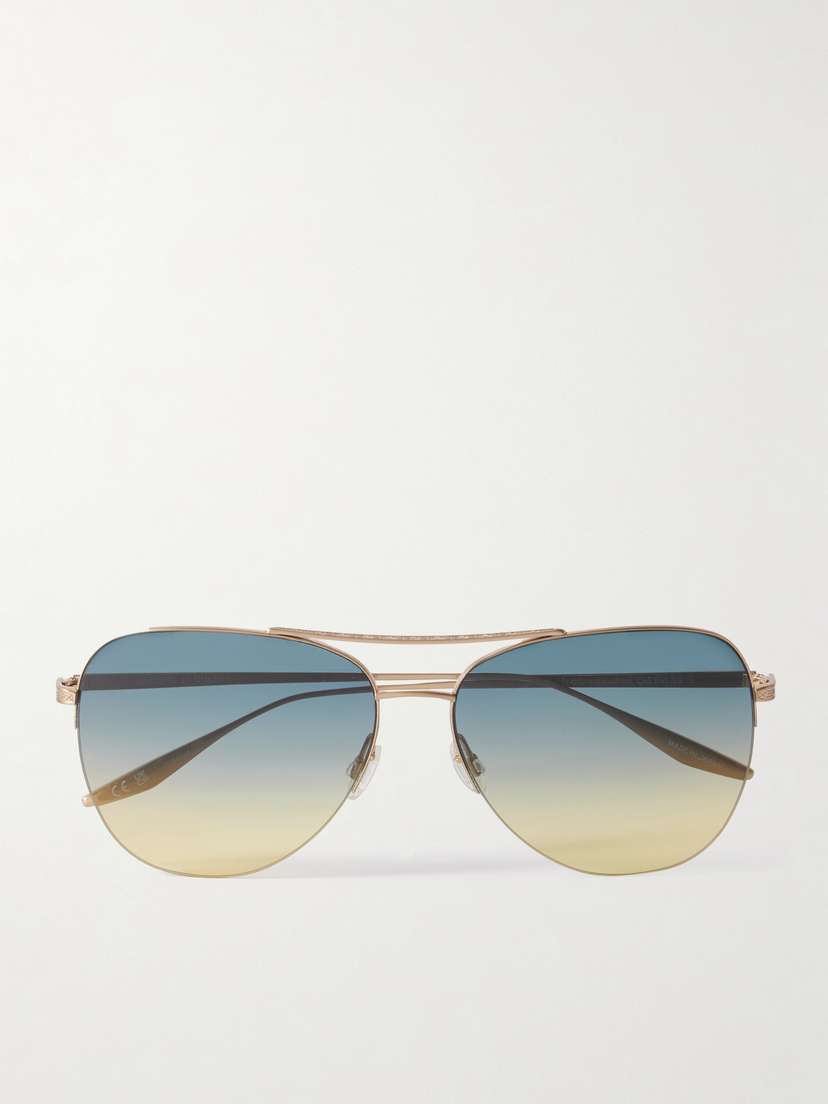 BARTON PERREIRA Chevalier Aviator-style Gold-tone Sunglasses