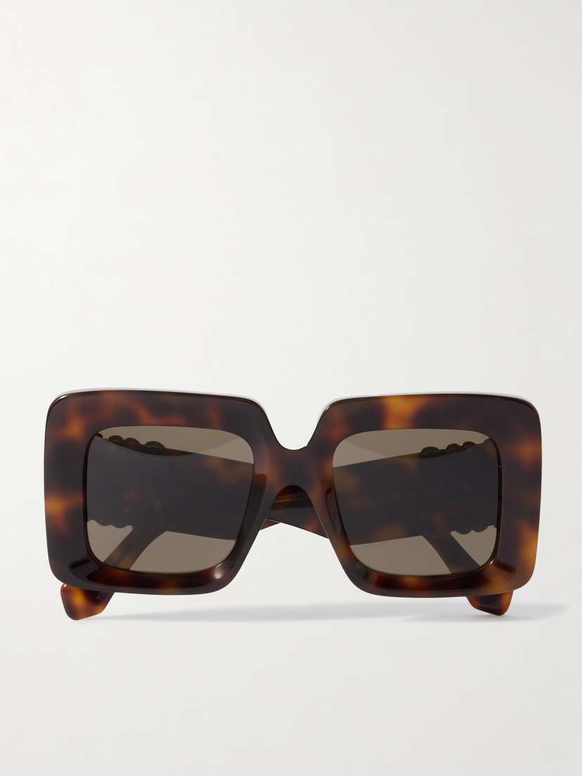Loewe Anagram Oversized Square-frame Tortoiseshell Acetate Sunglasses