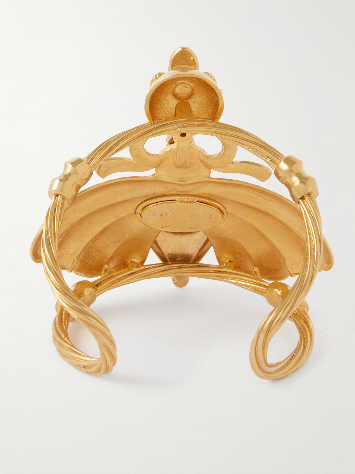 Sonia Petroff Falena Gold-plated, Resin And Swarovski Crystal Cuff In Gold