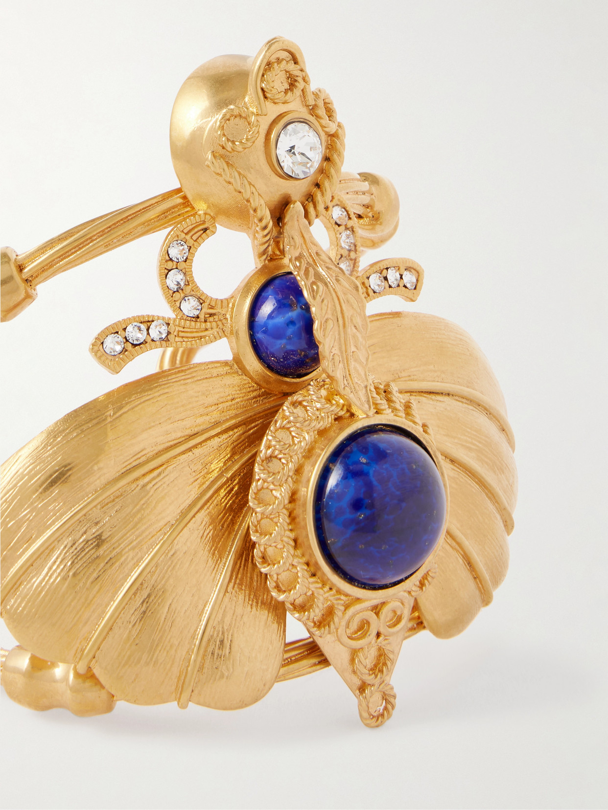 Sonia Petroff Falena Gold-plated, Resin And Swarovski Crystal Cuff In Gold