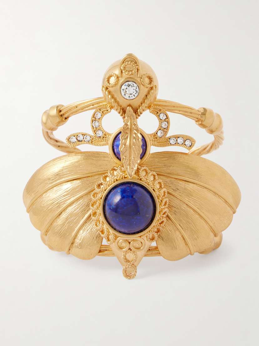 Sonia Petroff Falena Gold-plated, Resin And Swarovski Crystal Cuff