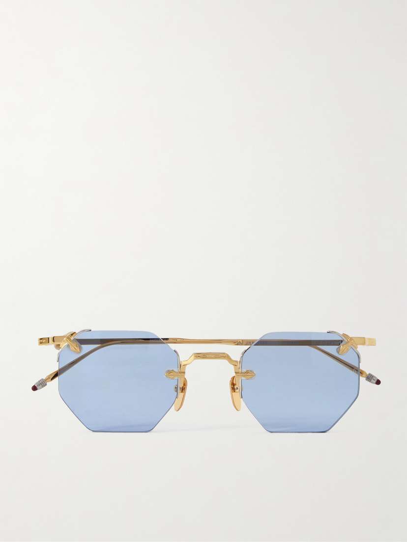 Jacques Marie Mage El Dorado Round-frame Gold-tone Sunglasses