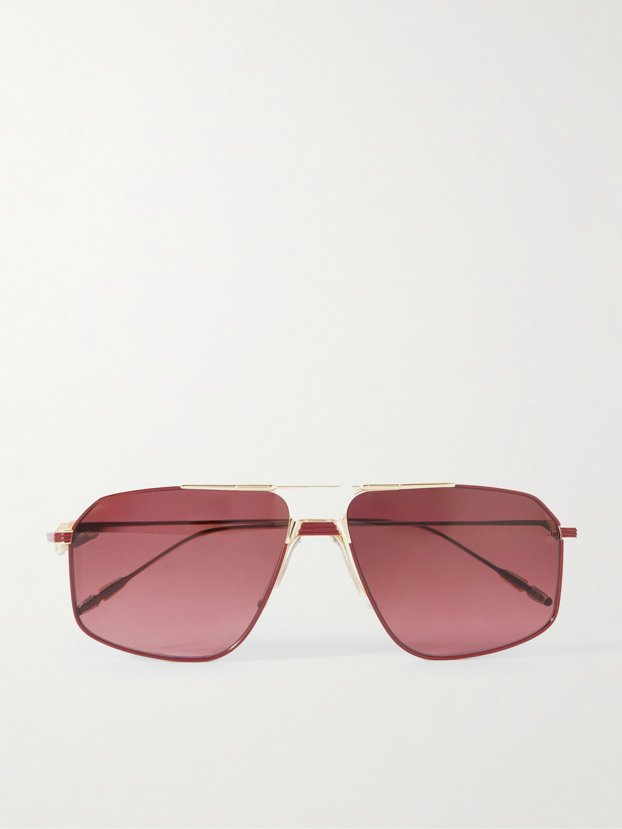 Jacques Marie Mage Jagger Aviator-style Gold-tone Sunglasses In Pink