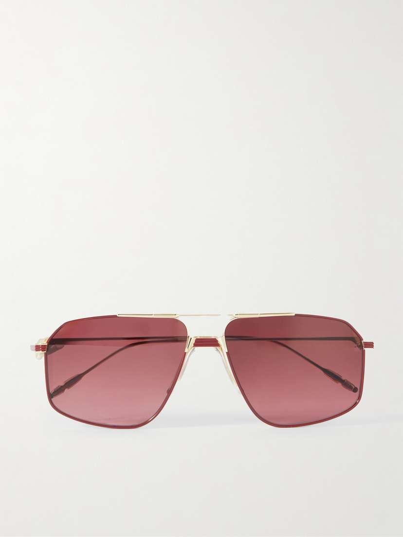 Jacques Marie Mage Jagger Aviator-style Gold-tone Sunglasses