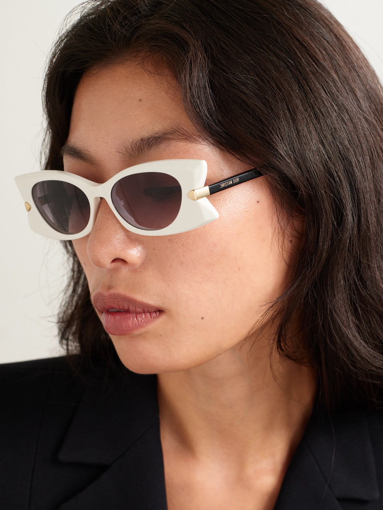 Dior Butterfly S2i Cat-eye Acetate Sunglasses In White