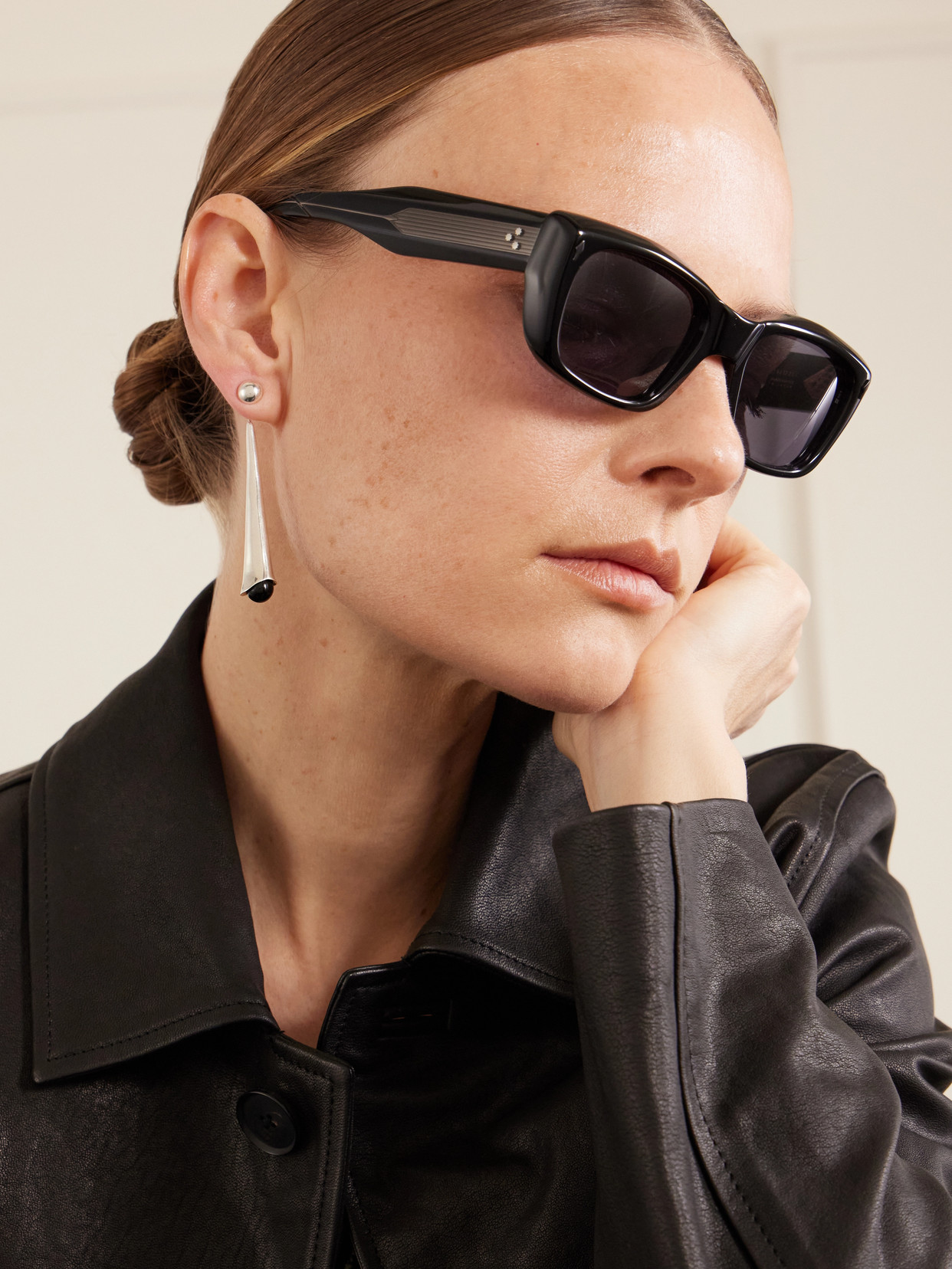 Jacques Marie Mage Corniche Square-frame Sunglasses In Black