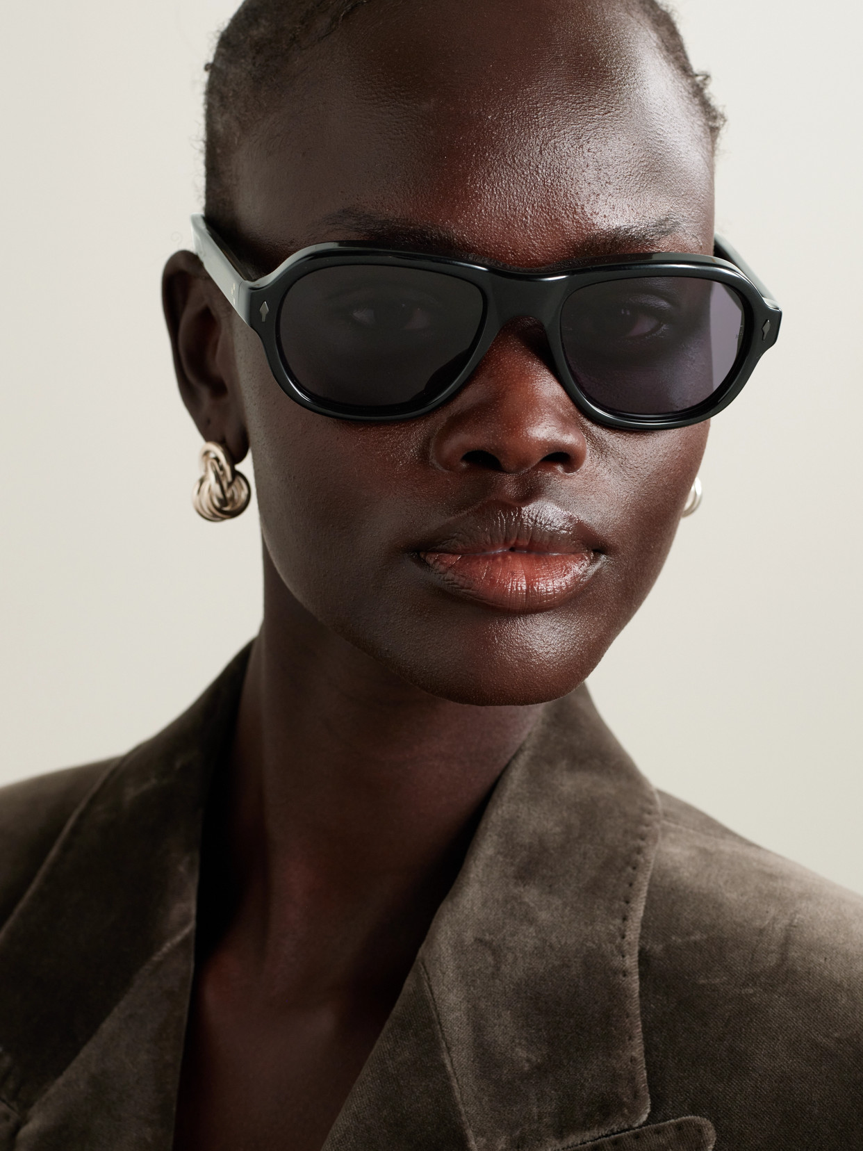 Jacques Marie Mage Richard Aviator-style Acetate Sunglasses In Black