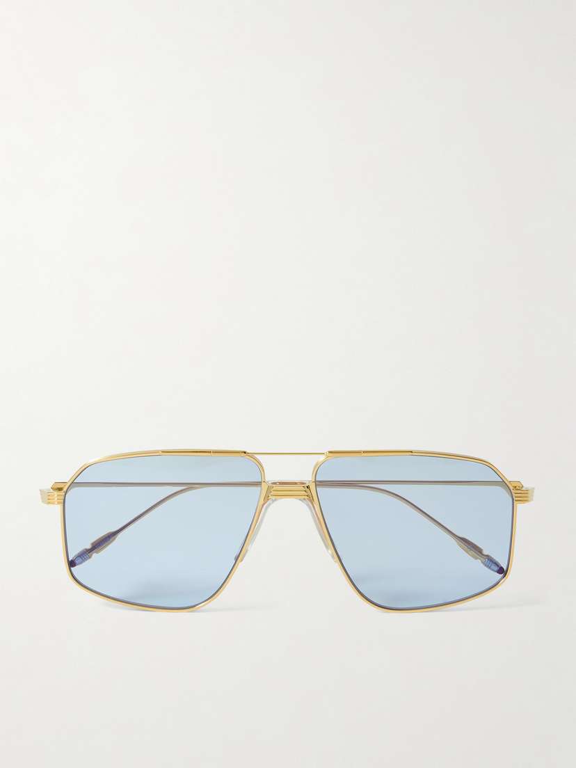 Jacques Marie Mage Jagger Aviator-style Gold-tone Sunglasses