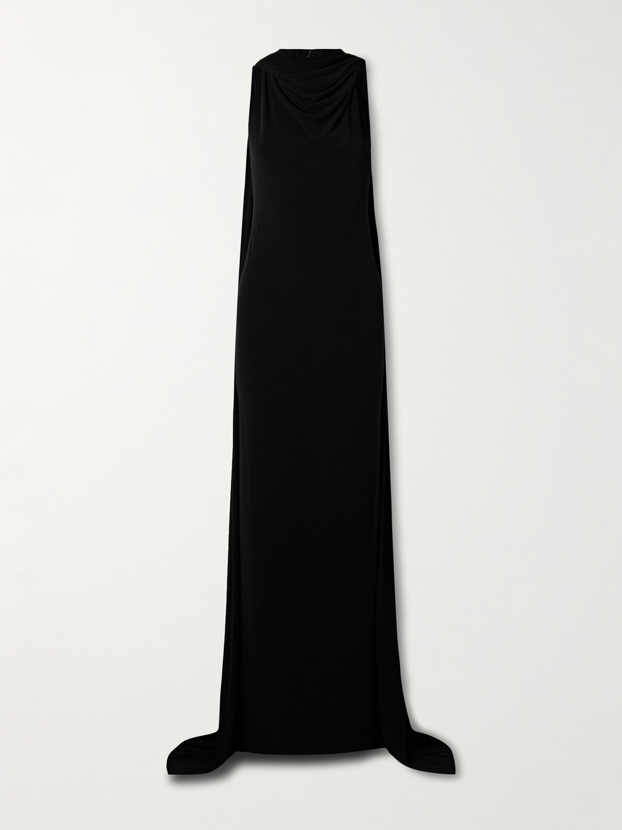 Brandon Maxwell The Presley Cape-effect Draped Stretch-jersey Gown In Black