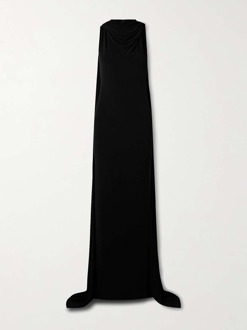 Brandon Maxwell The Presley Cape-effect Draped Stretch-jersey Gown