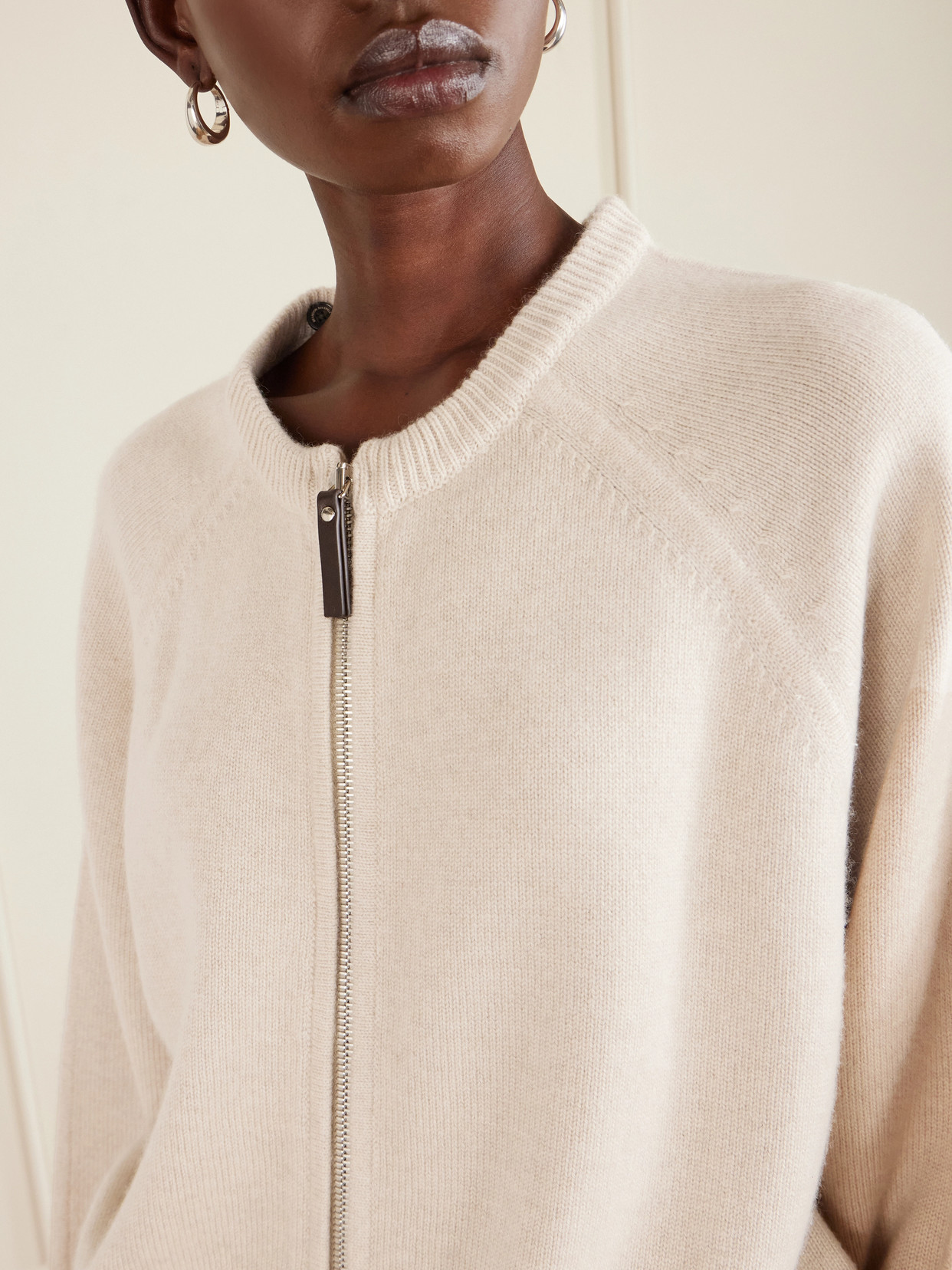 Conrad Leather-Trimmed Recycled-Cashmere Jacket