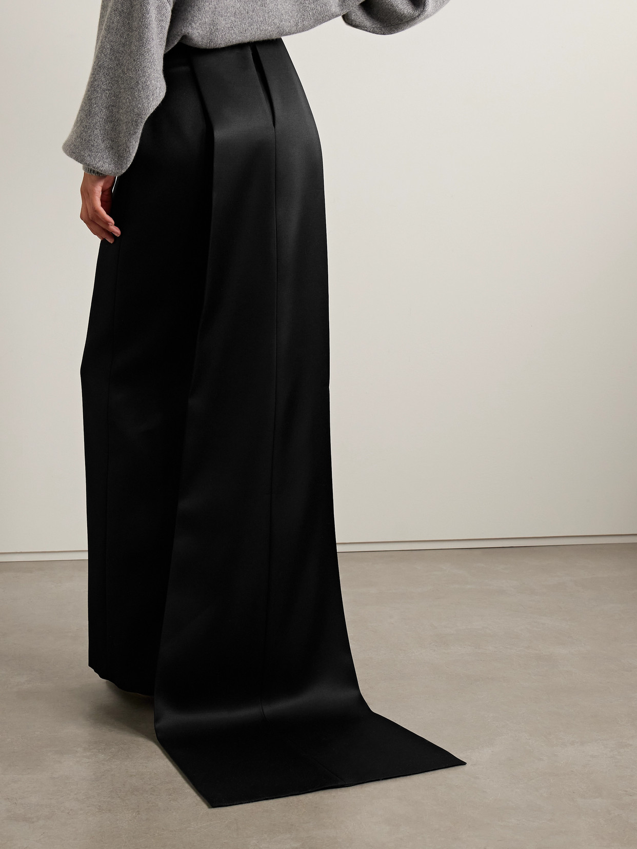 Brandon Maxwell The Monroe Draped Silk-twill Maxi Skirt In Black