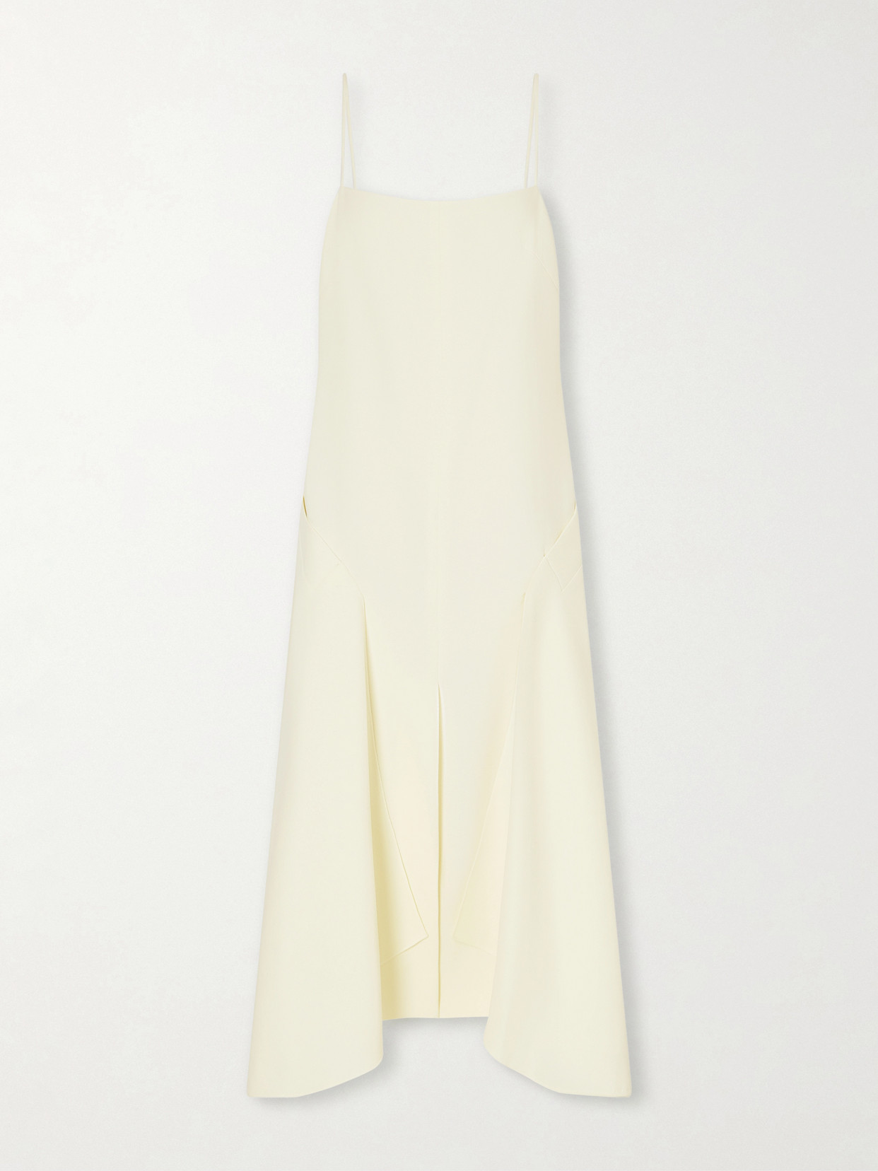 Brandon Maxwell The Darby Crepe Midi Dress In Neutral