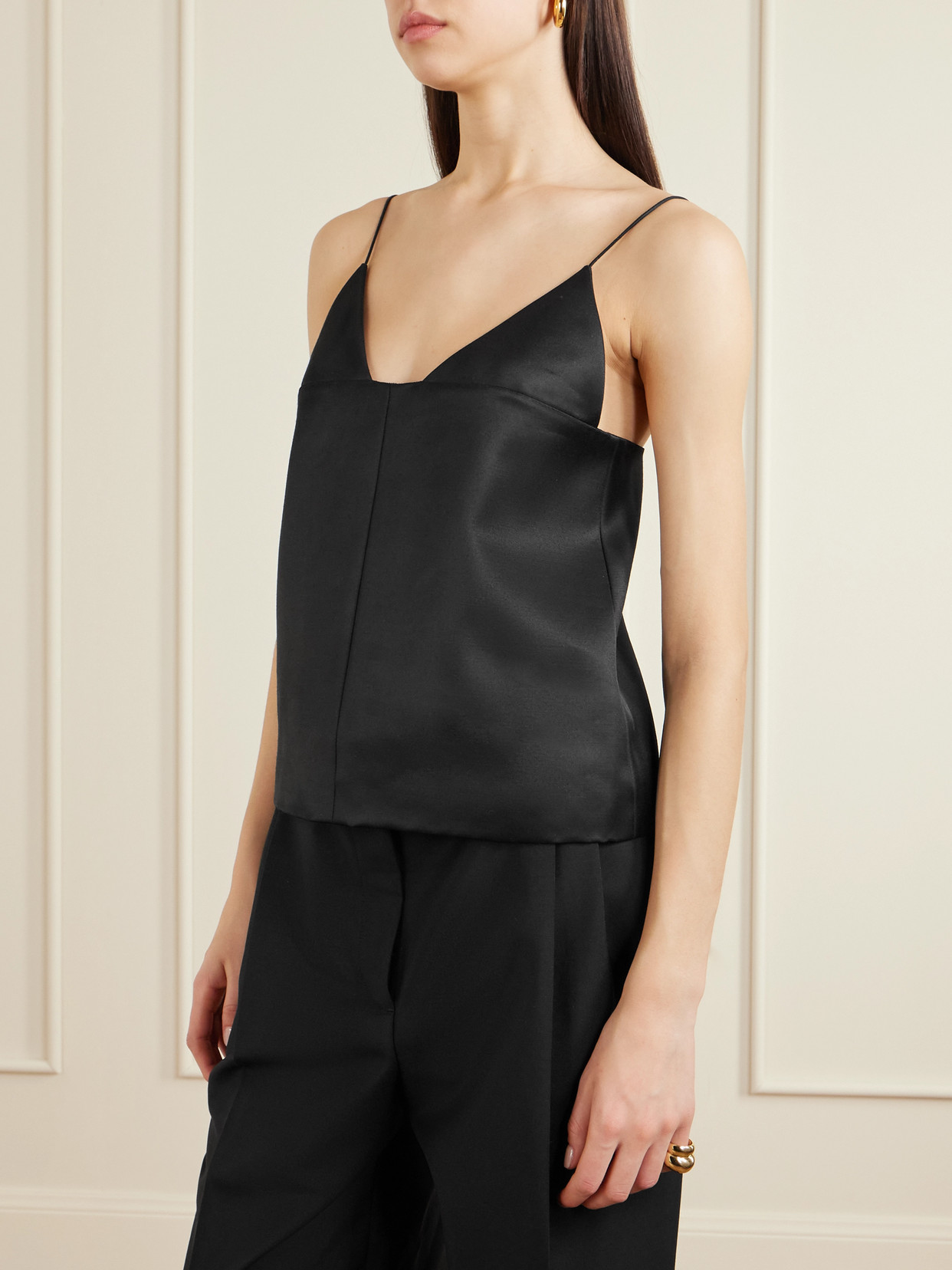 The Bridges Paneled Wool And Silk-Blend Top