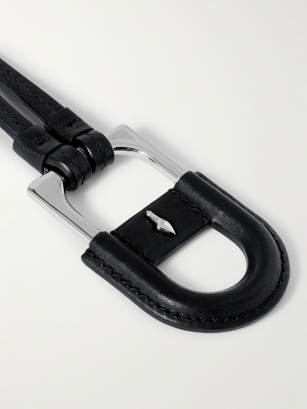 Jacques Marie Mage Bolin Leather And Silver-tone Necklace In Black