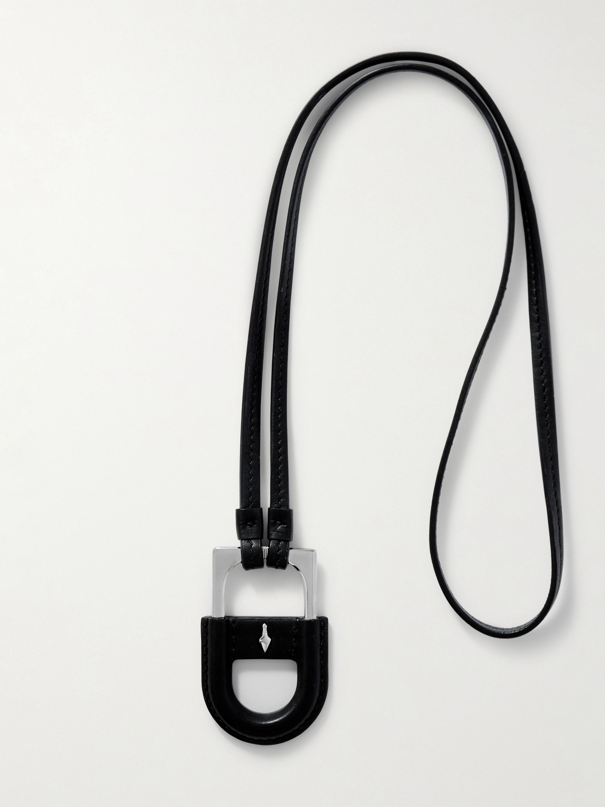 Jacques Marie Mage Bolin Leather And Silver-tone Necklace In Black