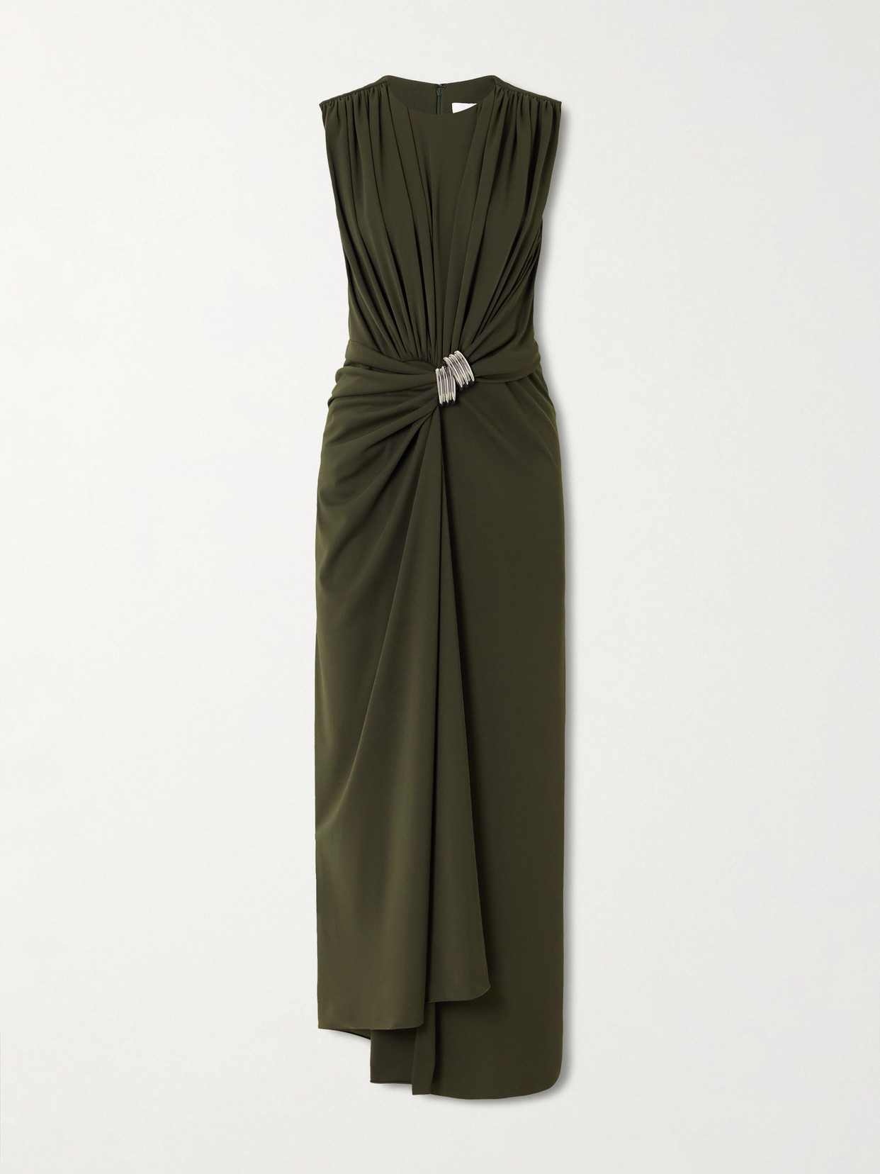 Brandon Maxwell The Serena Draped Embellished Jersey Gown In Green
