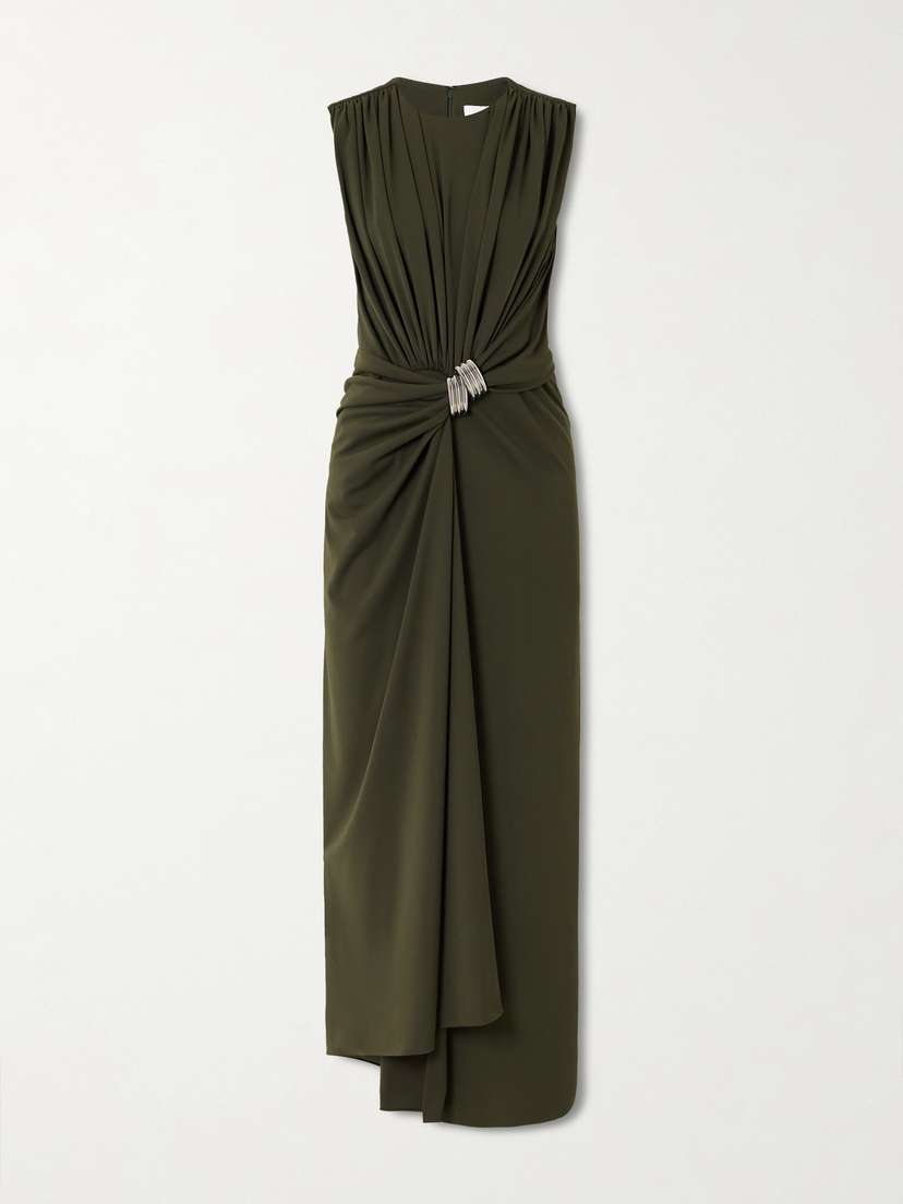 Brandon Maxwell The Serena Draped Embellished Jersey Gown