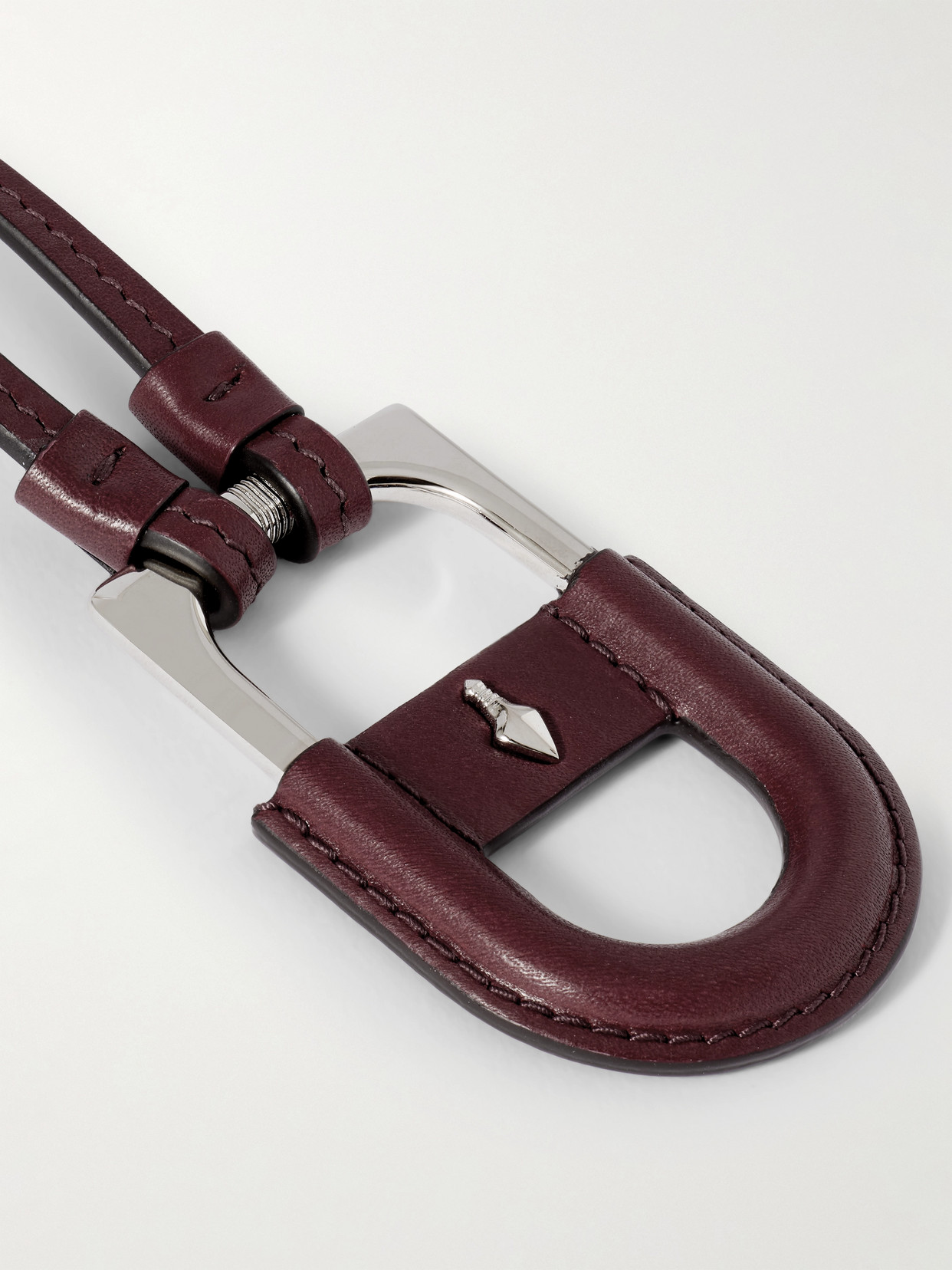 Jacques Marie Mage Bolin Leather And Silver-tone Necklace In Brown