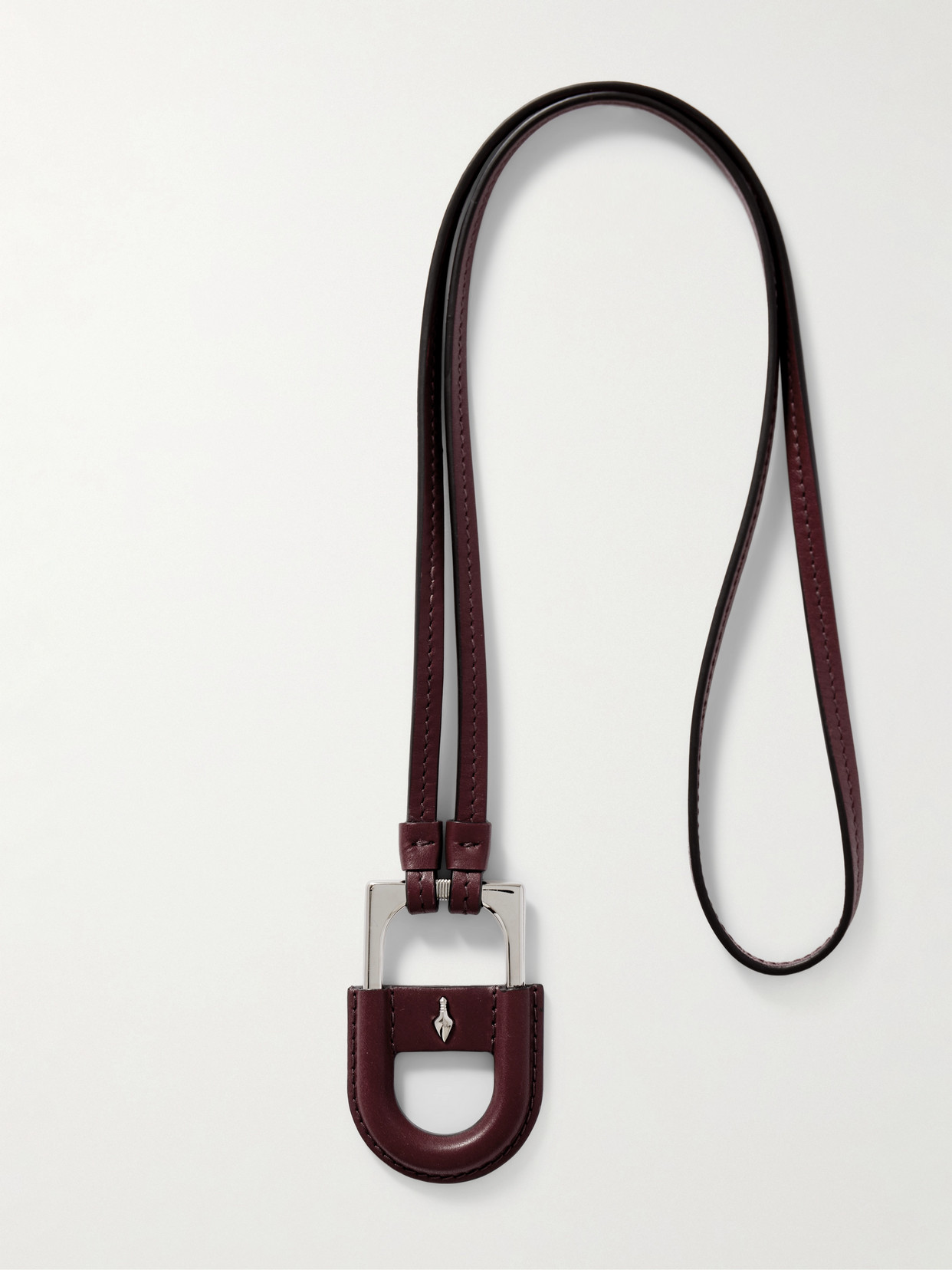 Jacques Marie Mage Bolin Leather And Silver-tone Necklace In Burgundy