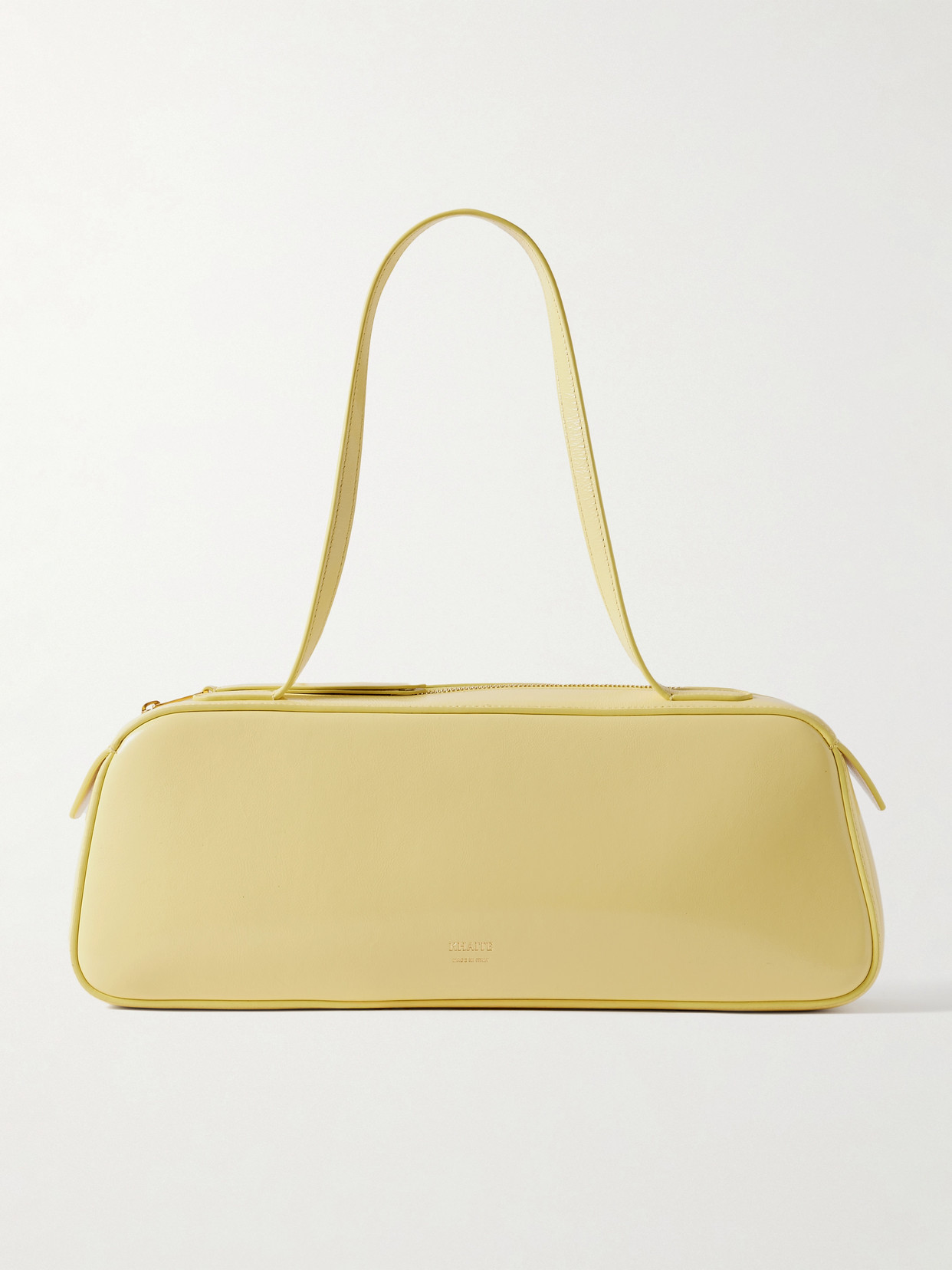 Khaite Simona Leather Shoulder Bag In Yellow