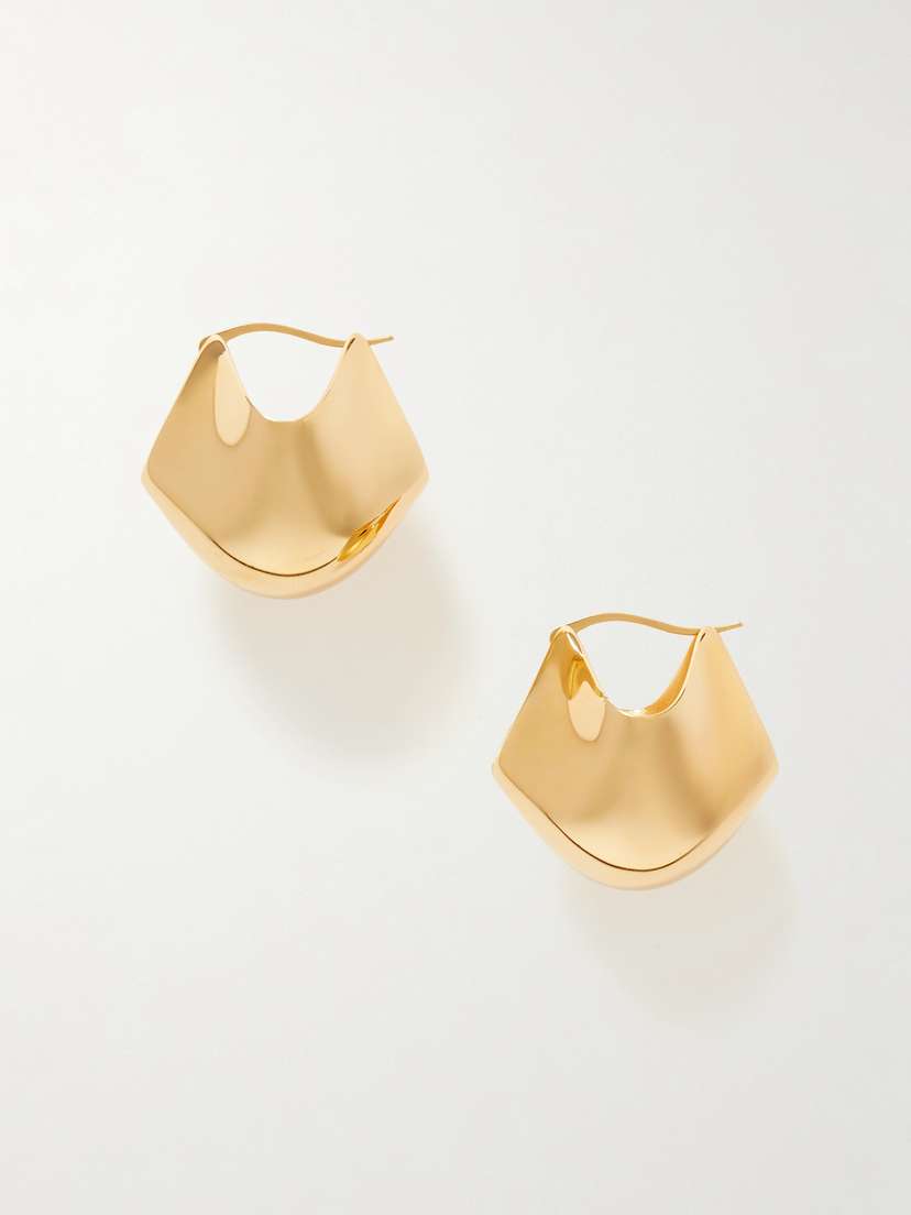 Khaite Lotus Medium Gold-plated Hoop Earrings