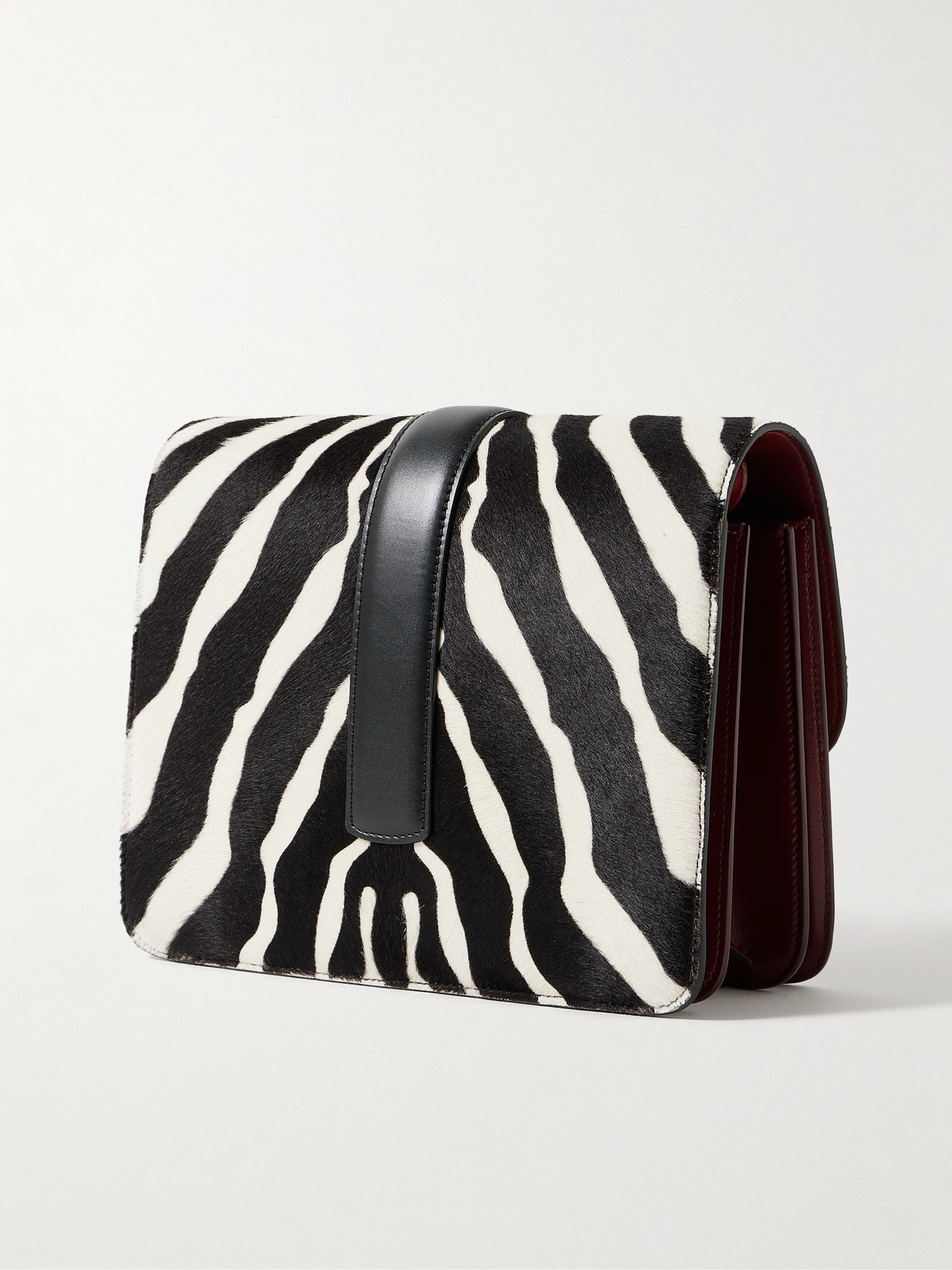Khaite Blake Zebra-print Calf Hair And Leather Shoulder Bag In Multi