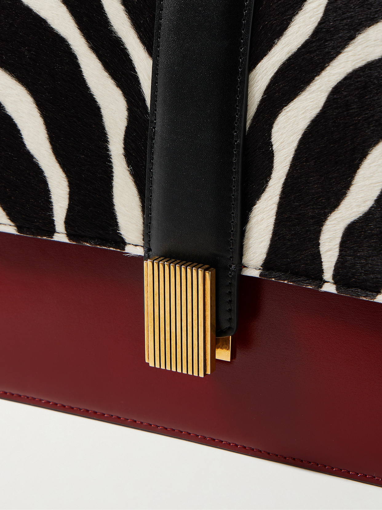 Khaite Blake Zebra-print Calf Hair And Leather Shoulder Bag In Multi