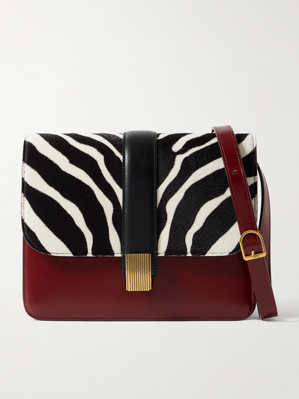 Khaite Blake Zebra-print Calf Hair And Leather Shoulder Bag In Multi