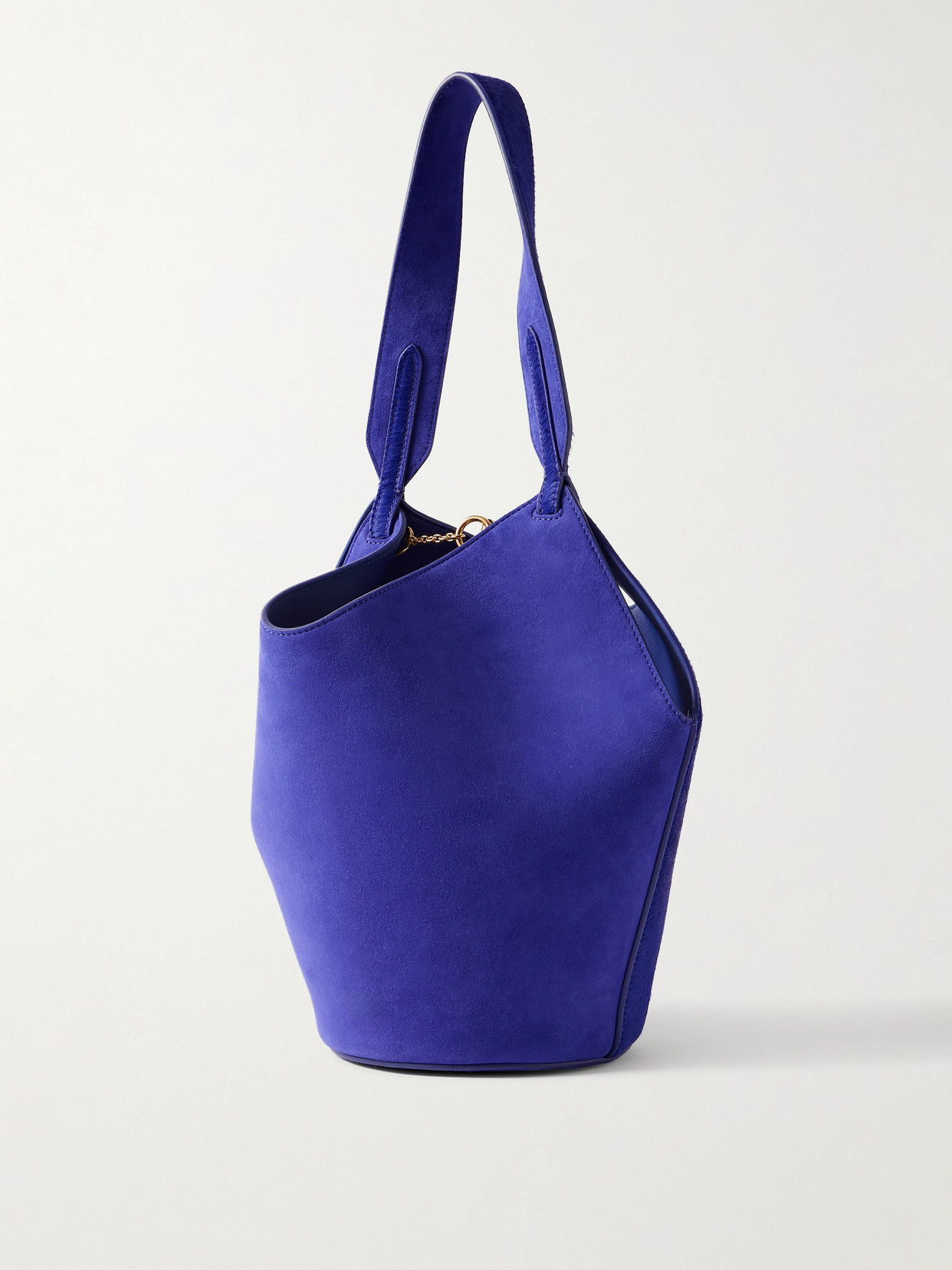 Khaite Lotus Mini Calf Hair Tote In Purple