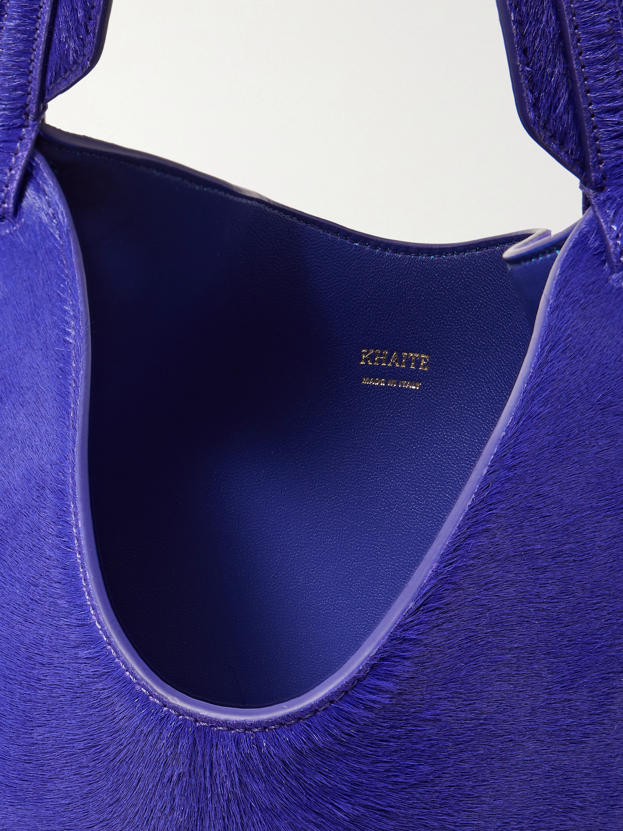 Khaite Lotus Mini Calf Hair Tote In Purple