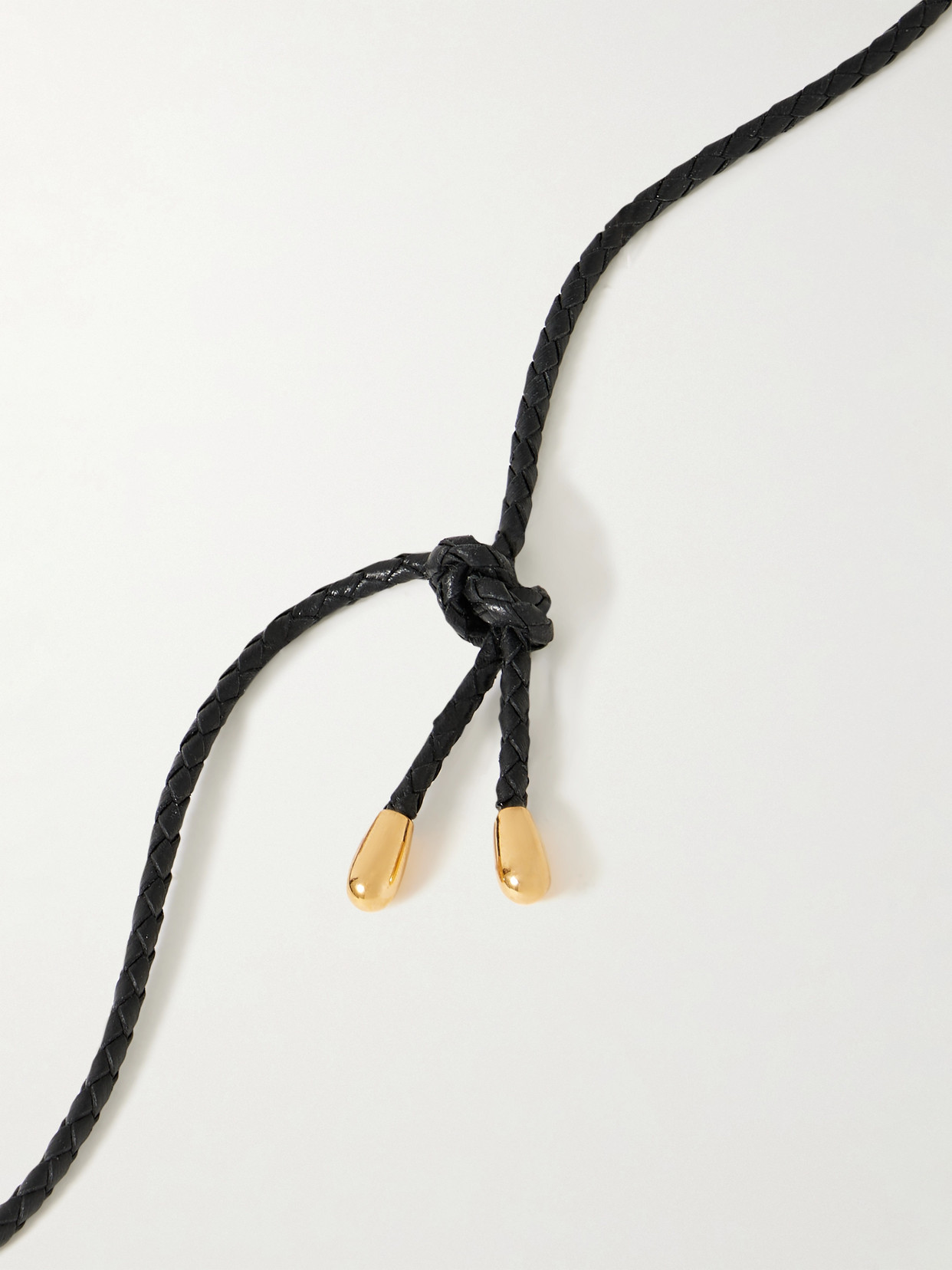 Khaite Lotus Medium Leather And Gold-plated Necklace In Gold