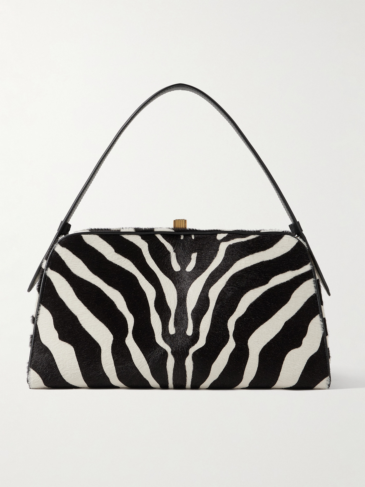 Khaite Cate Leather-trimmed Zebra-print Calf Hair Tote In Multi