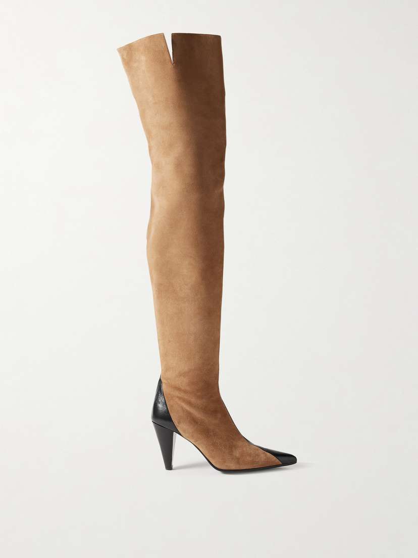 Khaite Harvey Leather And Suede Over-the-knee Boots