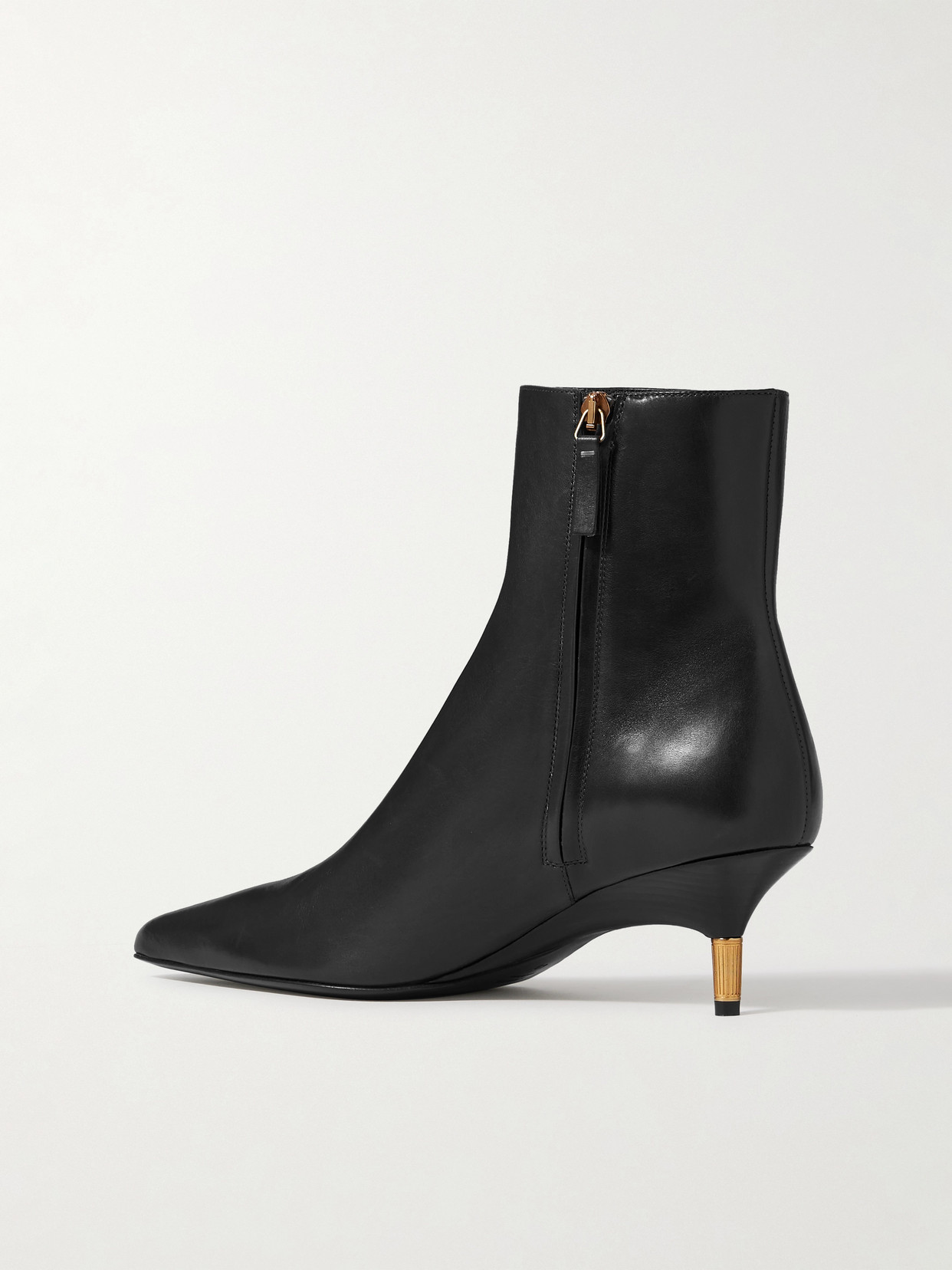 Khaite 55mm Bella Leather Ankle Boots In Black