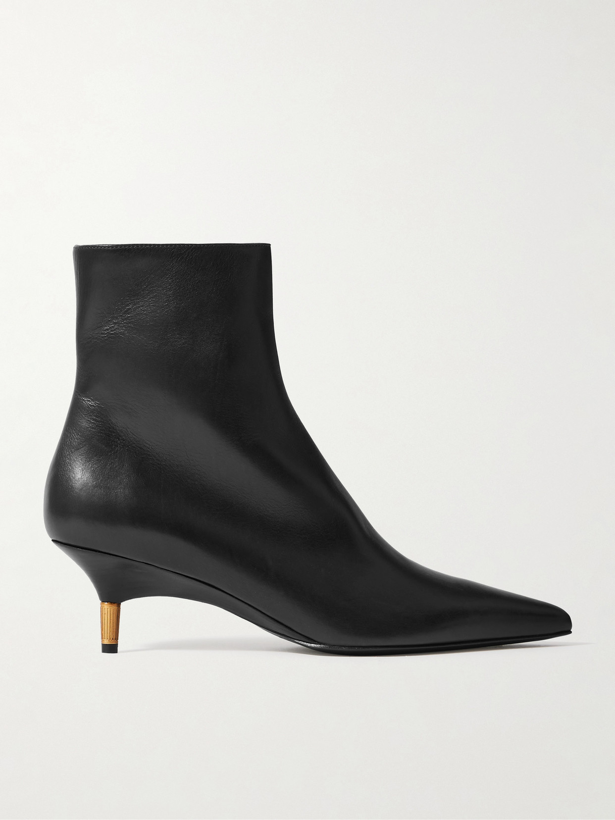 Khaite Bella Leather Ankle Boots In Black