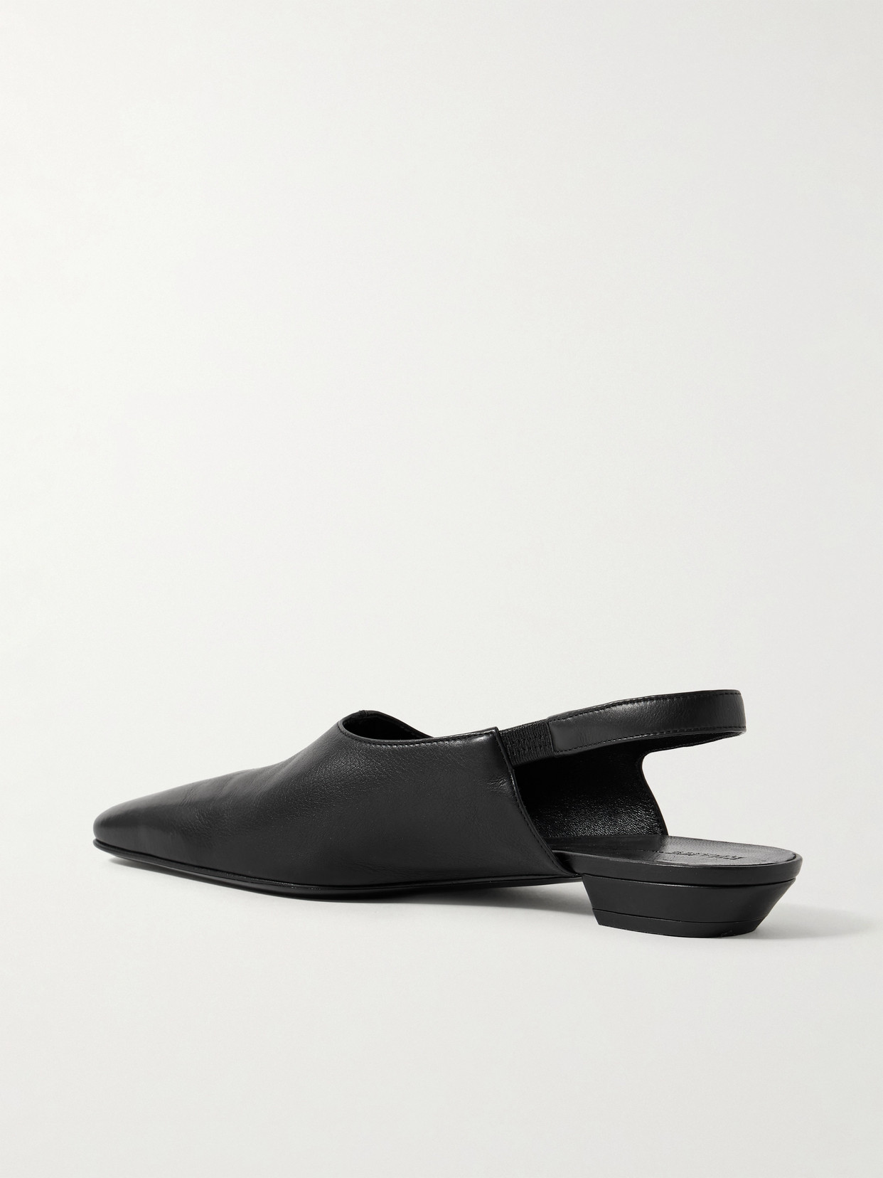 Khaite Celia Leather Slingback Flats In Black