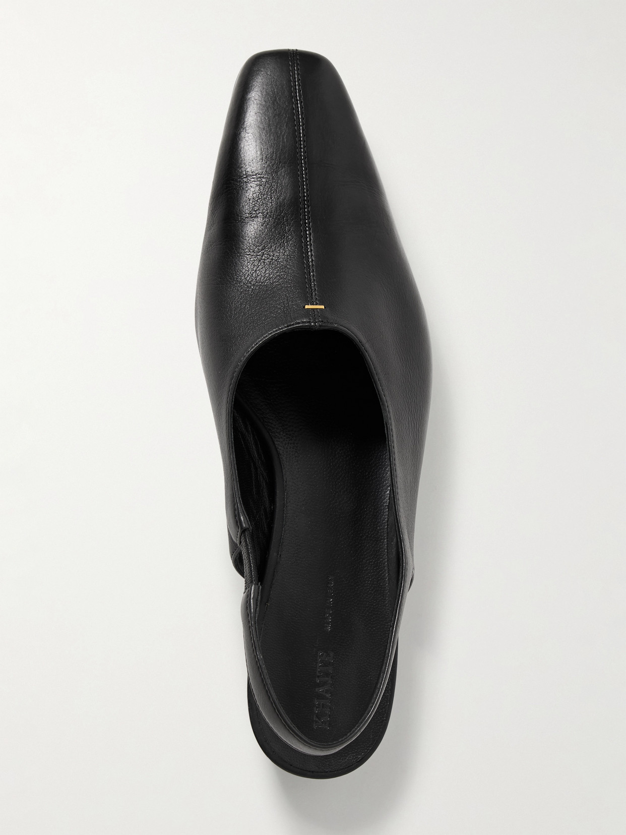Khaite Celia Leather Slingback Flats In Black