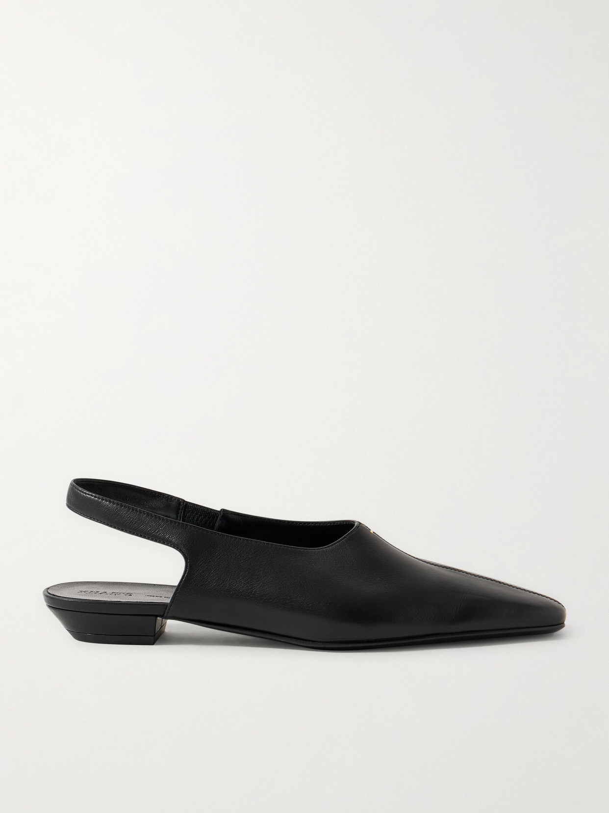 Khaite Celia Leather Slingback Flats In Black