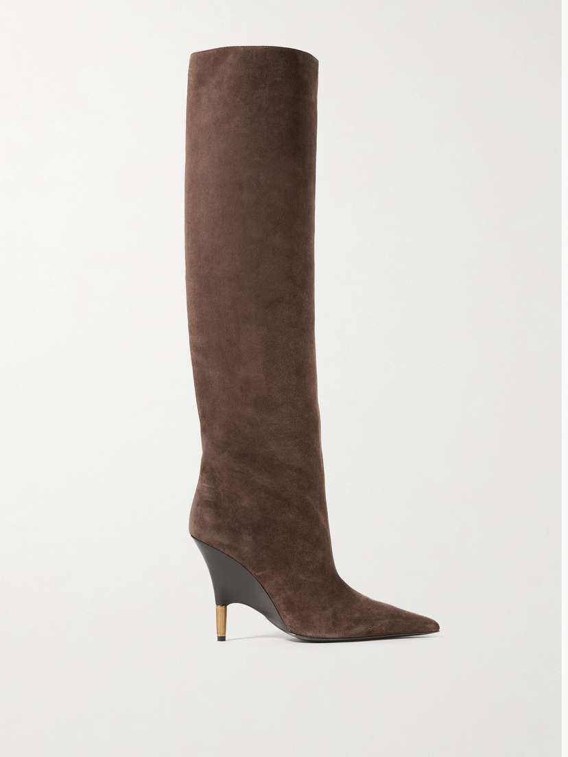 Khaite — Bella suede knee boots