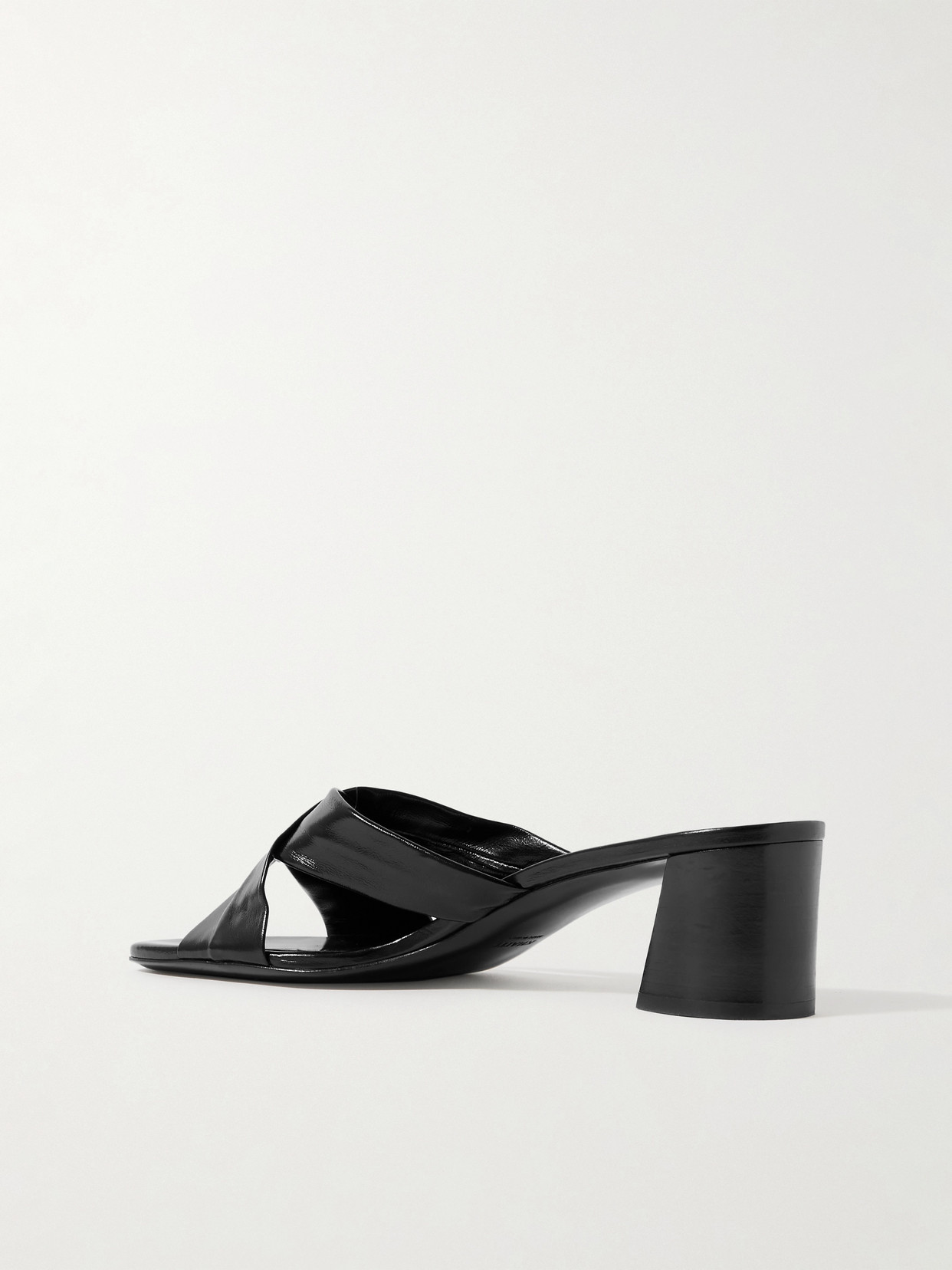 Khaite Liria Glossed-leather Mules In Black