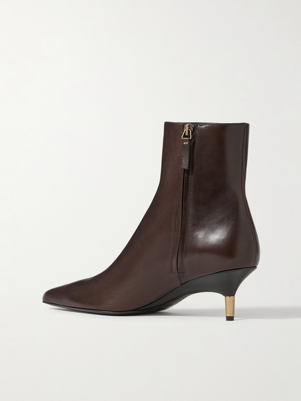Khaite Bella 55 Leather Ankle Boots In Burgundy