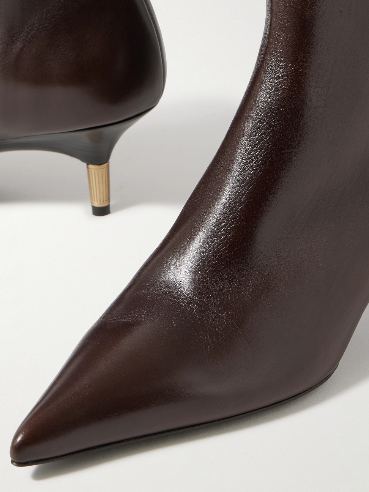 Khaite Bella 55 Leather Ankle Boots In Burgundy