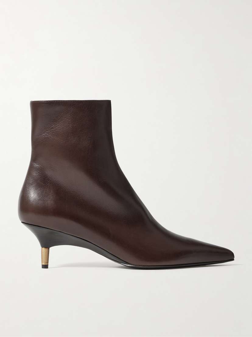 Khaite Bella Leather Ankle Boots