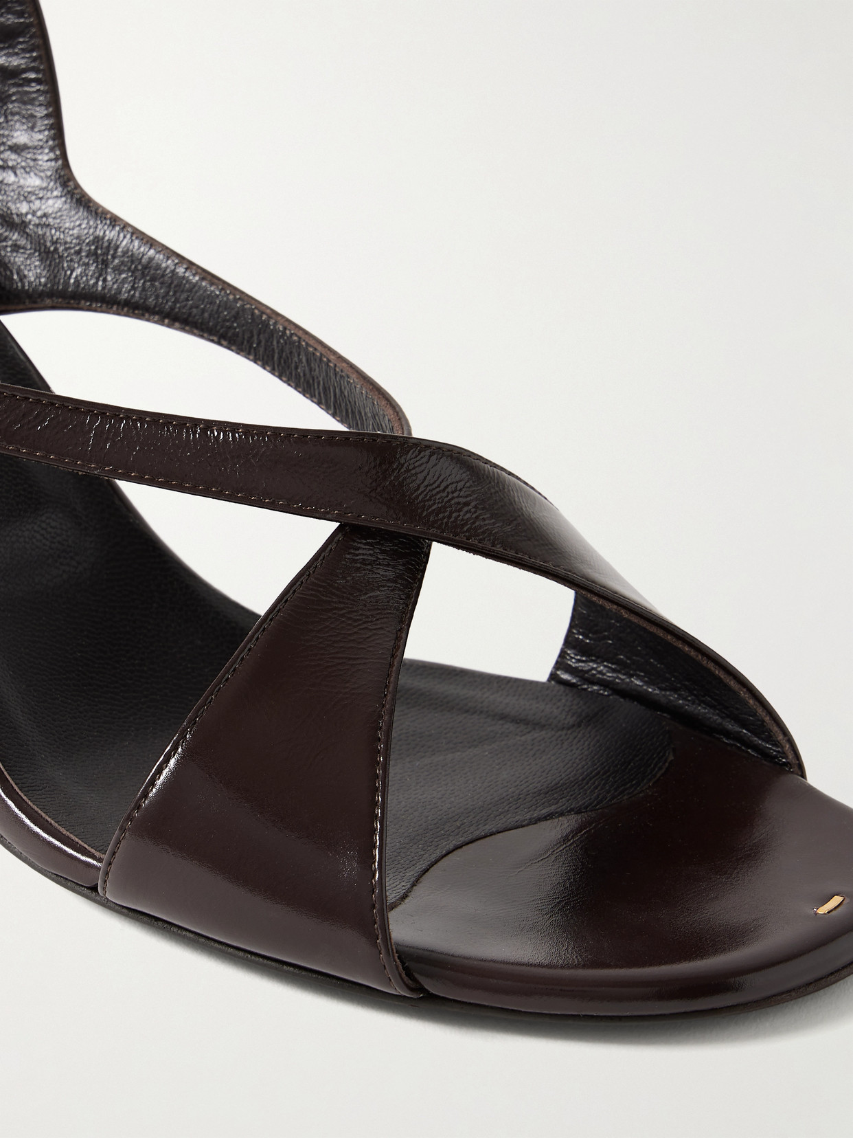 Khaite Liria Leather Crisscross Wrap Ankle-strap Sandals In Multi