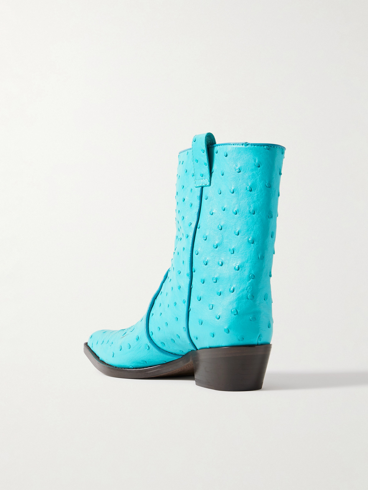 Clive Embroidered Ostrich Ankle Boots
