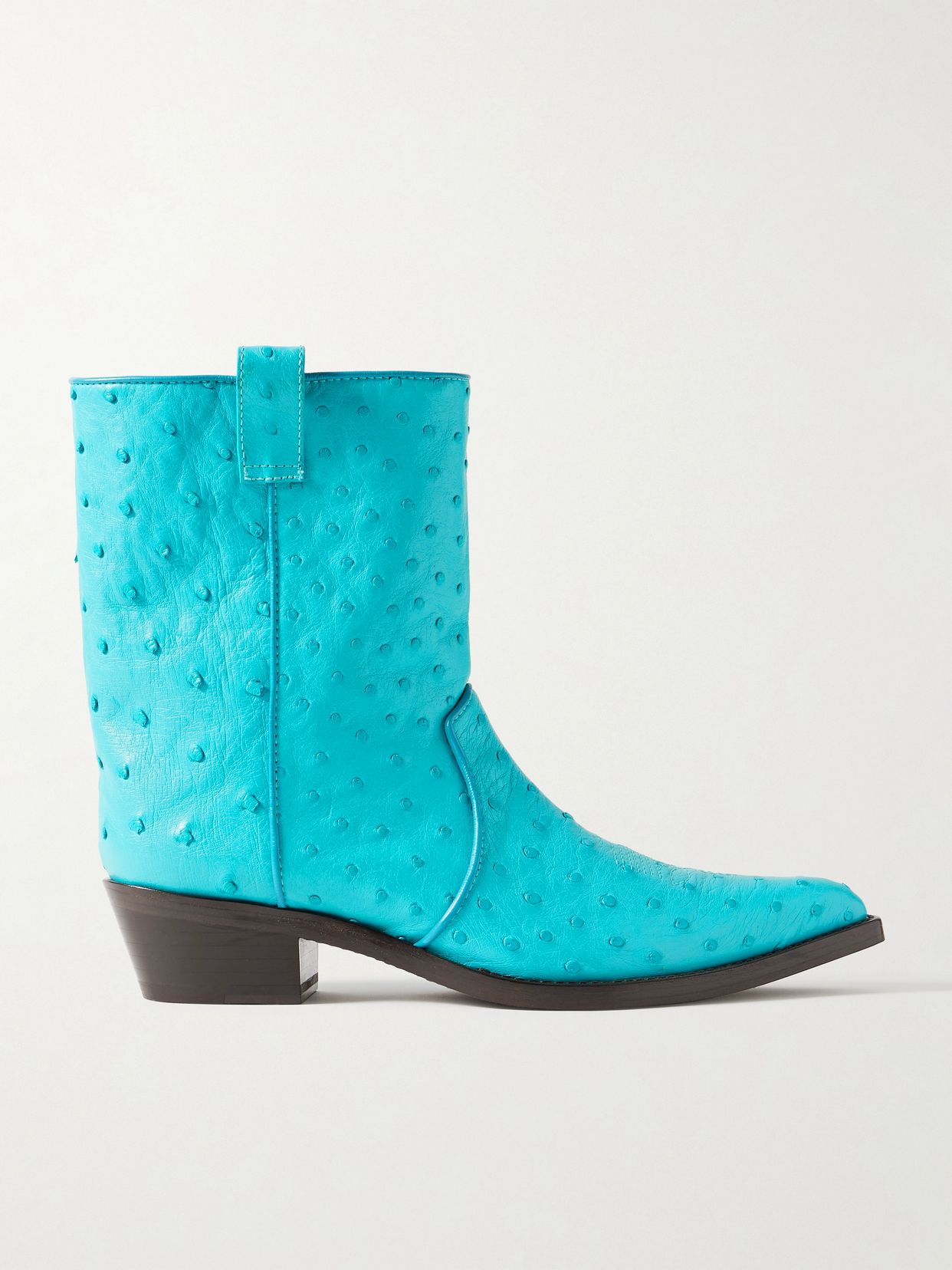 clive embroidered ostrich ankle boots