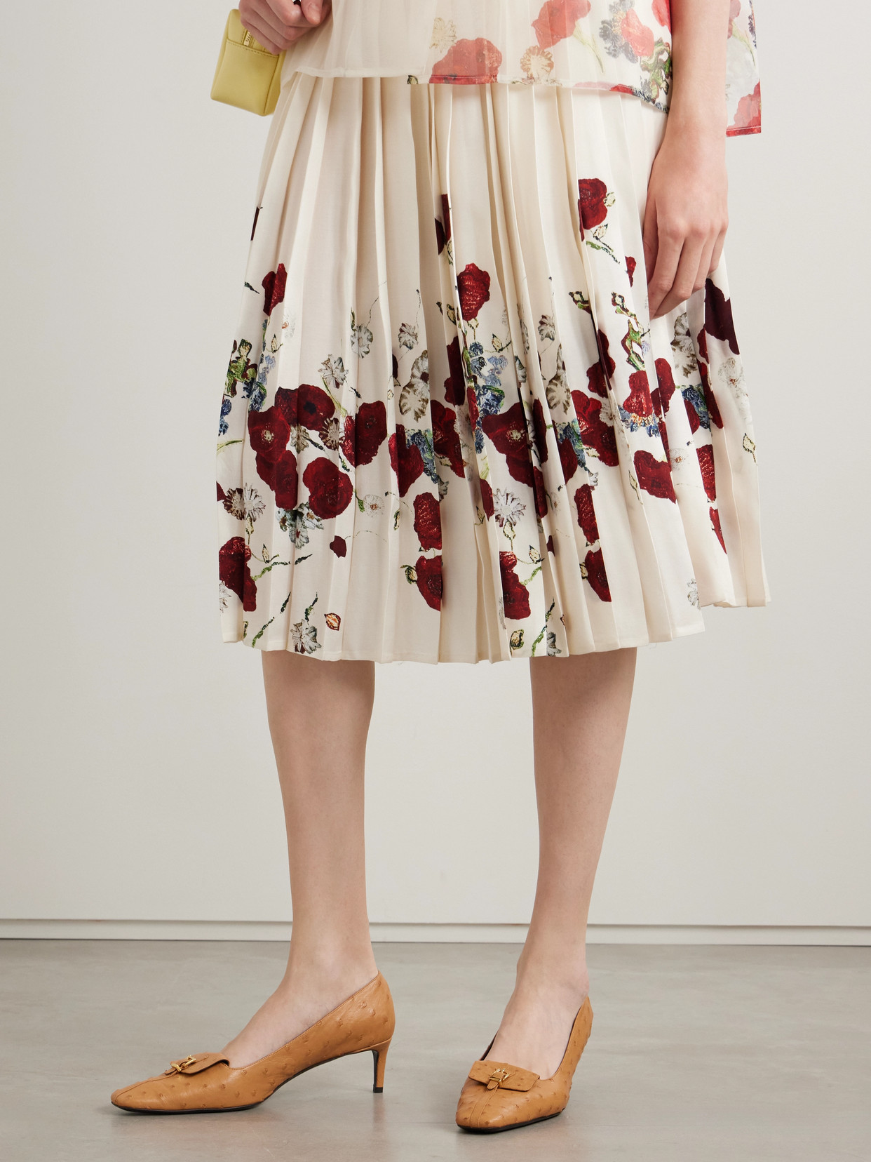 Celia Pocket Buckled Ostrich Pumps