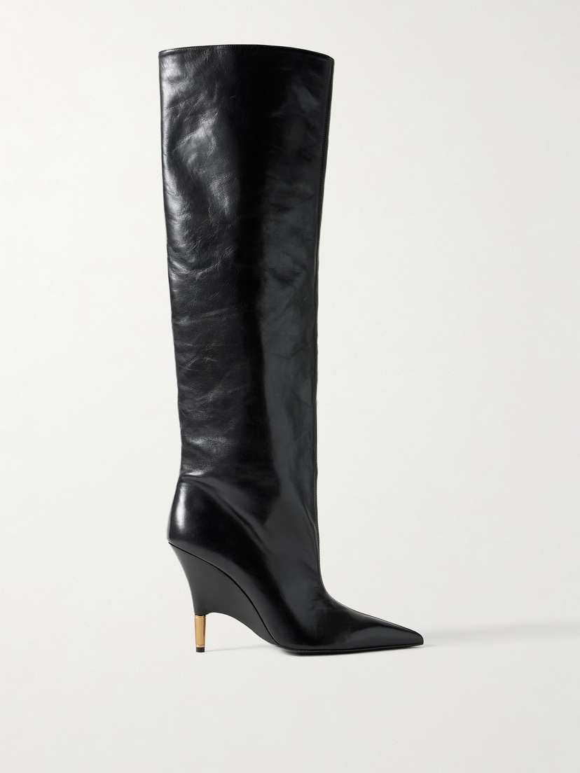 Khaite — Bella leather knee boots
