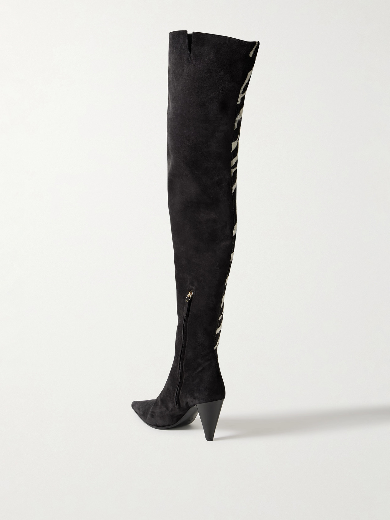 Harvey Suede And Zebra-Print Calf Hair Over-The-Knee Boots